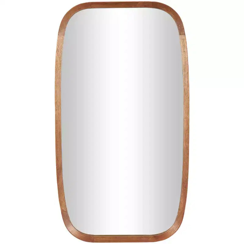 40"x22" Wooden Simplistic Wall Mirror with Rounded Edges Brown - Olivia & May: Modern Design MDF Frame No Assembly Required