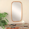 Miroir mural simple en bois avec bords arrondis Design moderne Cadre en MDF