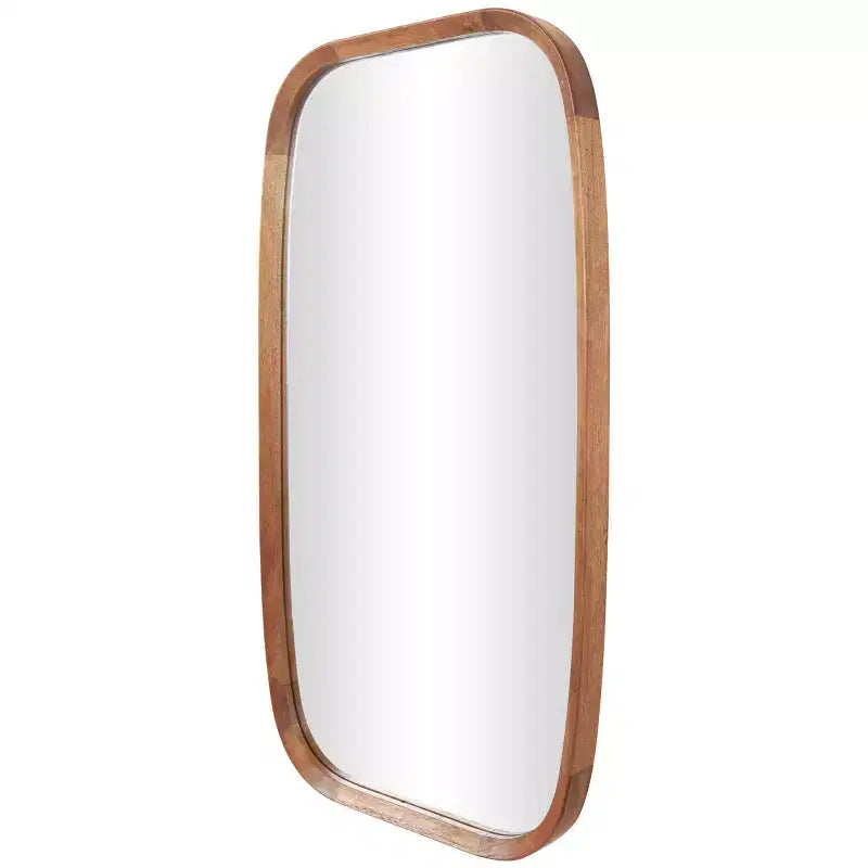Miroir mural simple en bois avec bords arrondis Design moderne Cadre en MDF