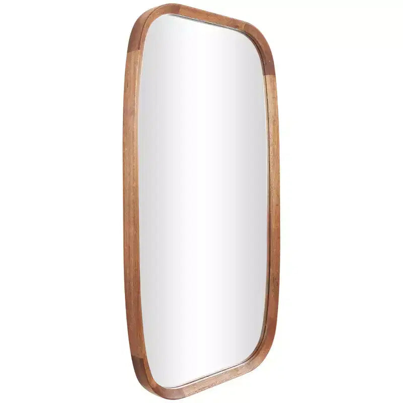 Miroir mural simple en bois avec bords arrondis Design moderne Cadre en MDF