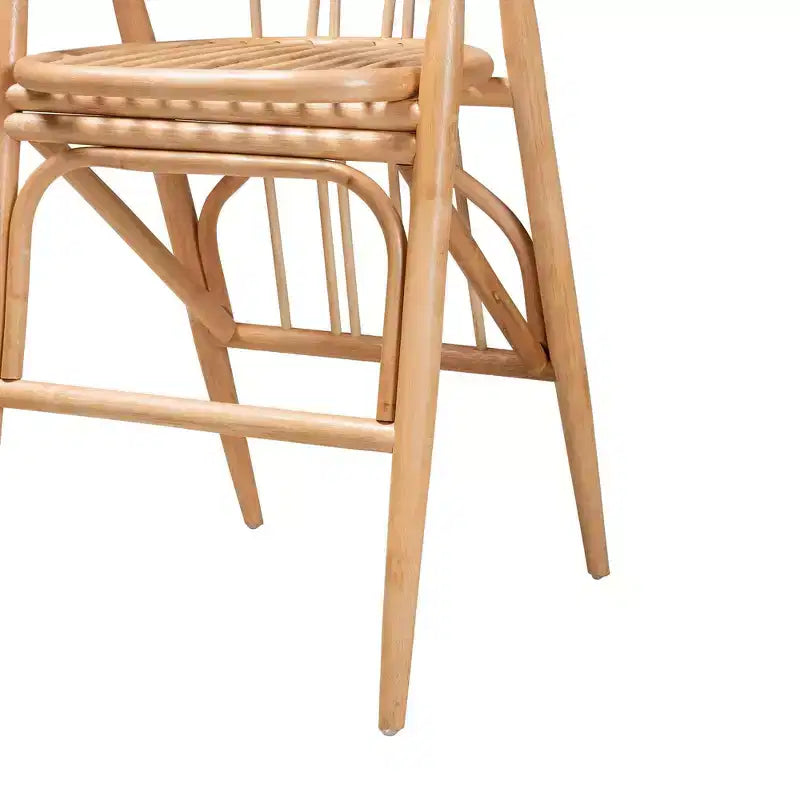 Tabouret de bar en rotin hauteur comptoir marron/noir naturel : Bohème fait main