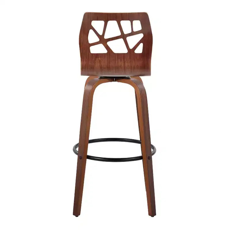 Tabourets de bar Noyer/Noir/Sarcelle Pivotants Rembourrés Bois Style Mid-Century Modern