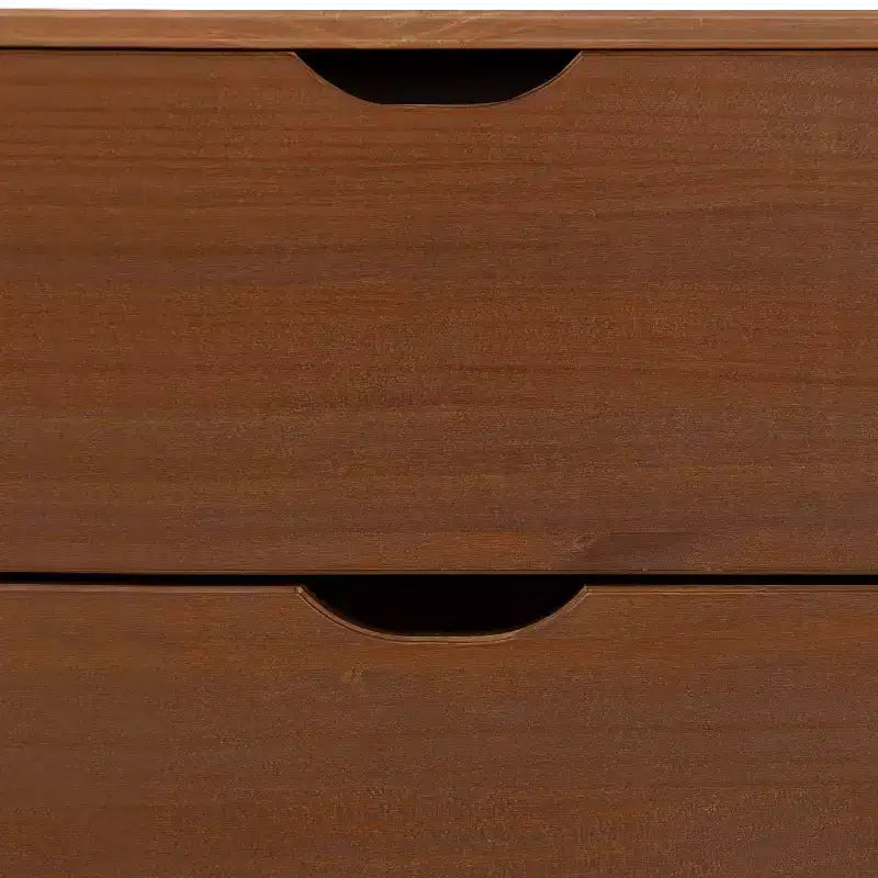 Commode à 6 tiroirs en noyer, bois massif, style Mid-Century Modern : Rangement de chambre
