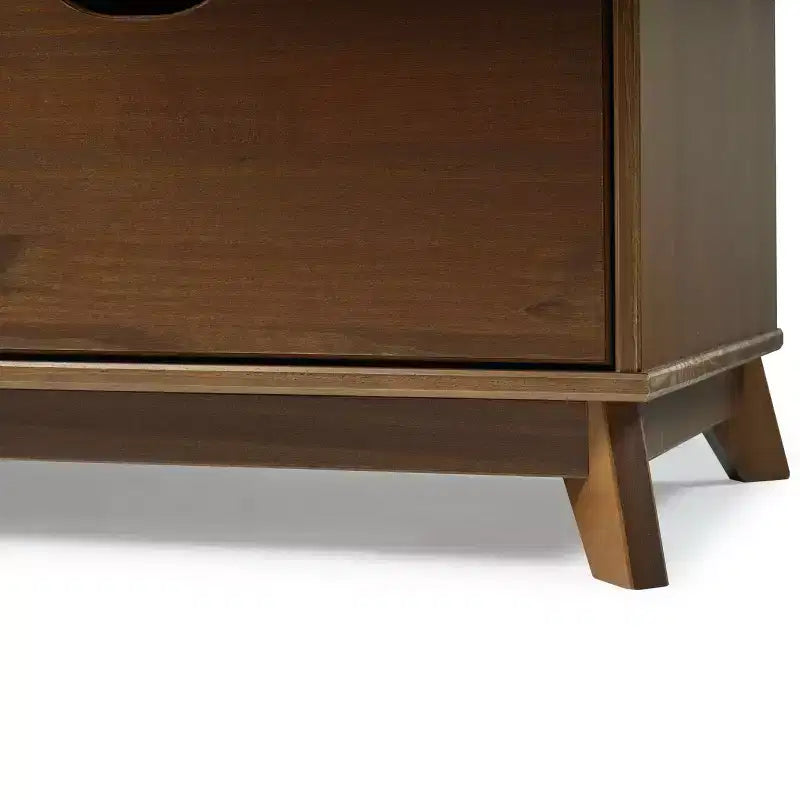 Commode à 6 tiroirs en noyer, bois massif, style Mid-Century Modern : Rangement de chambre