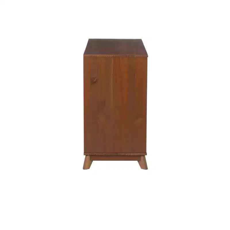 Commode à 6 tiroirs en noyer, bois massif, style Mid-Century Modern : Rangement de chambre
