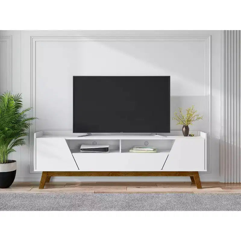 Meuble TV 4 étagères Mid-Century Modern Meuble console multimédia