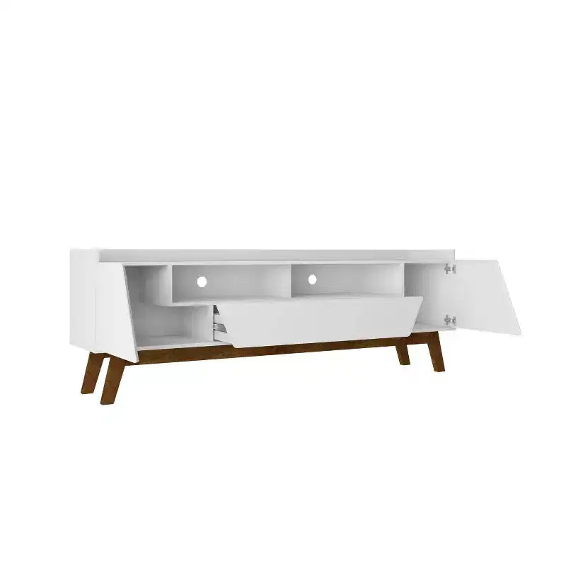 Meuble TV 4 étagères Mid-Century Modern Meuble console multimédia