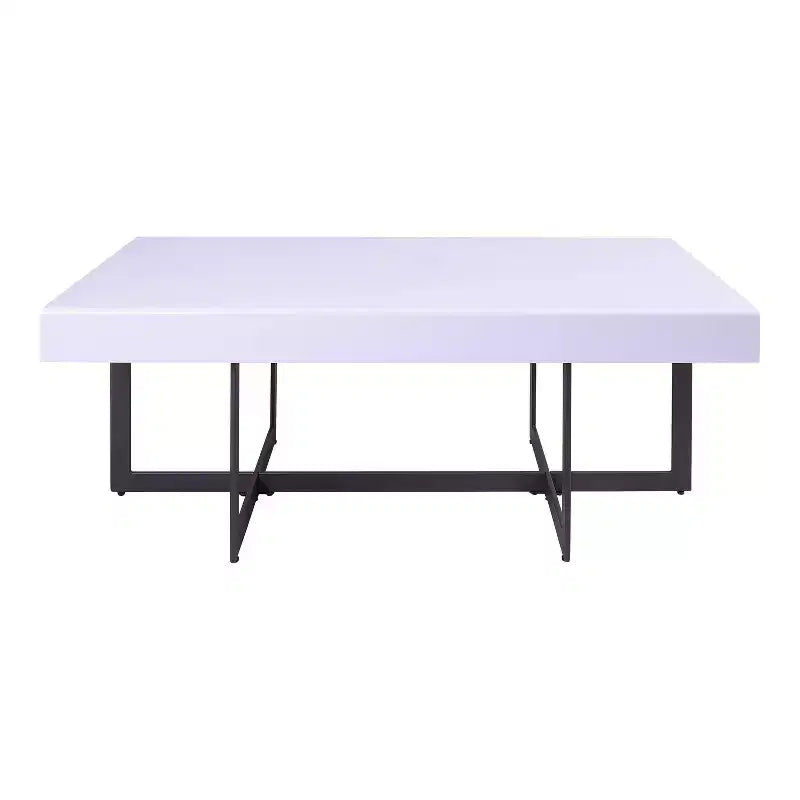 Table basse rectangulaire avec tiroirs Blanche
