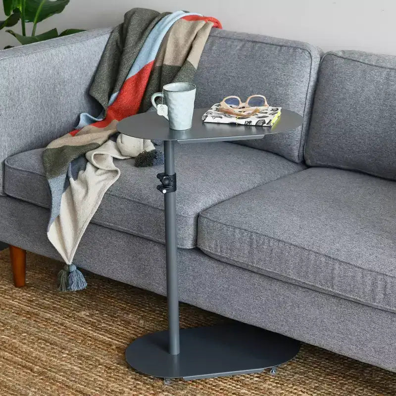 Table d'appoint C moderne réglable Gris Élégante Table de canapé latérale