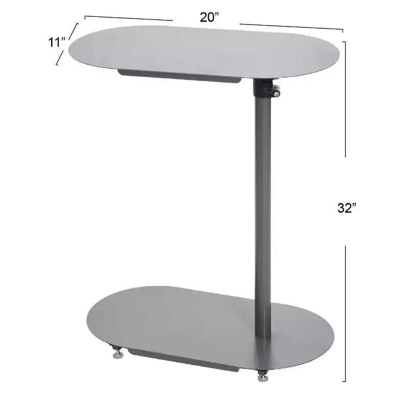 Table d'appoint C moderne réglable Gris Élégante Table de canapé latérale