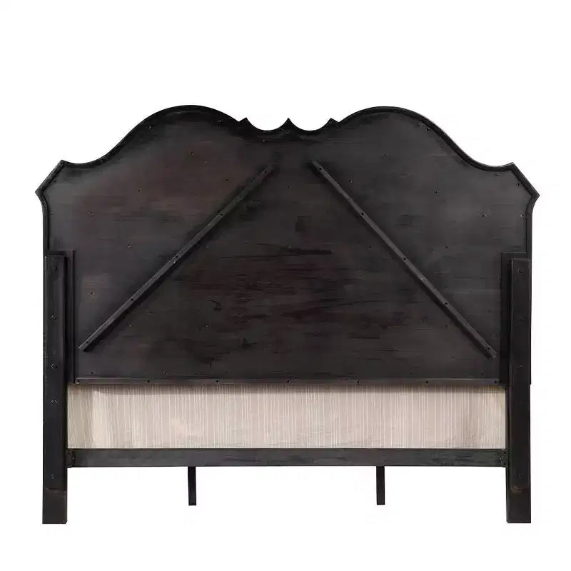Lit King Size Tête de Lit Capitonnée avec Clous Décoratifs