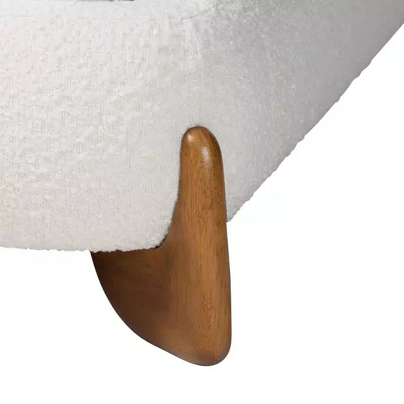 Lit plateforme crème/brun noyer
