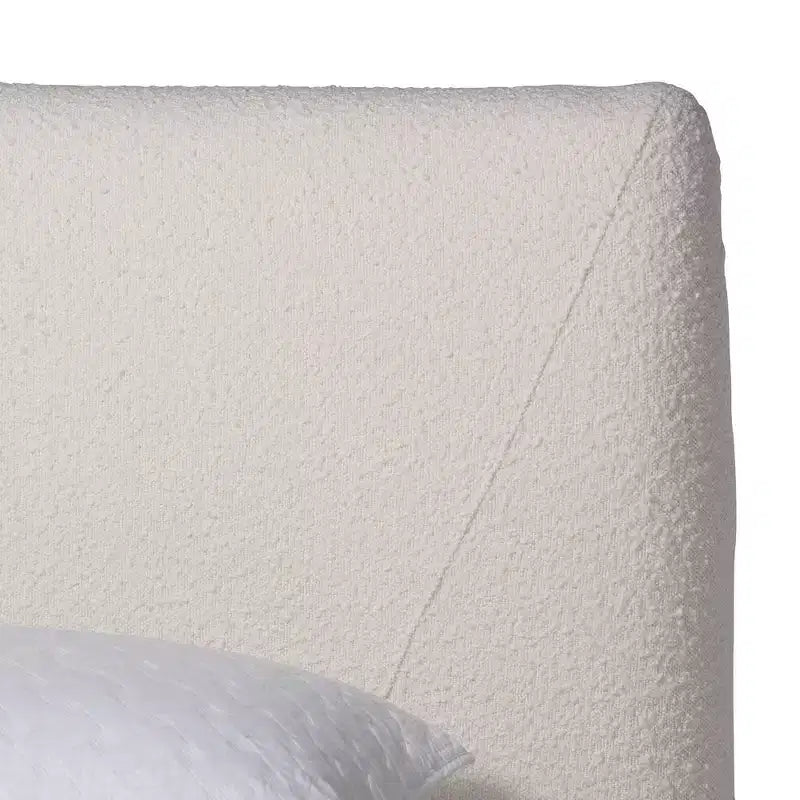 Lit plateforme crème/brun noyer
