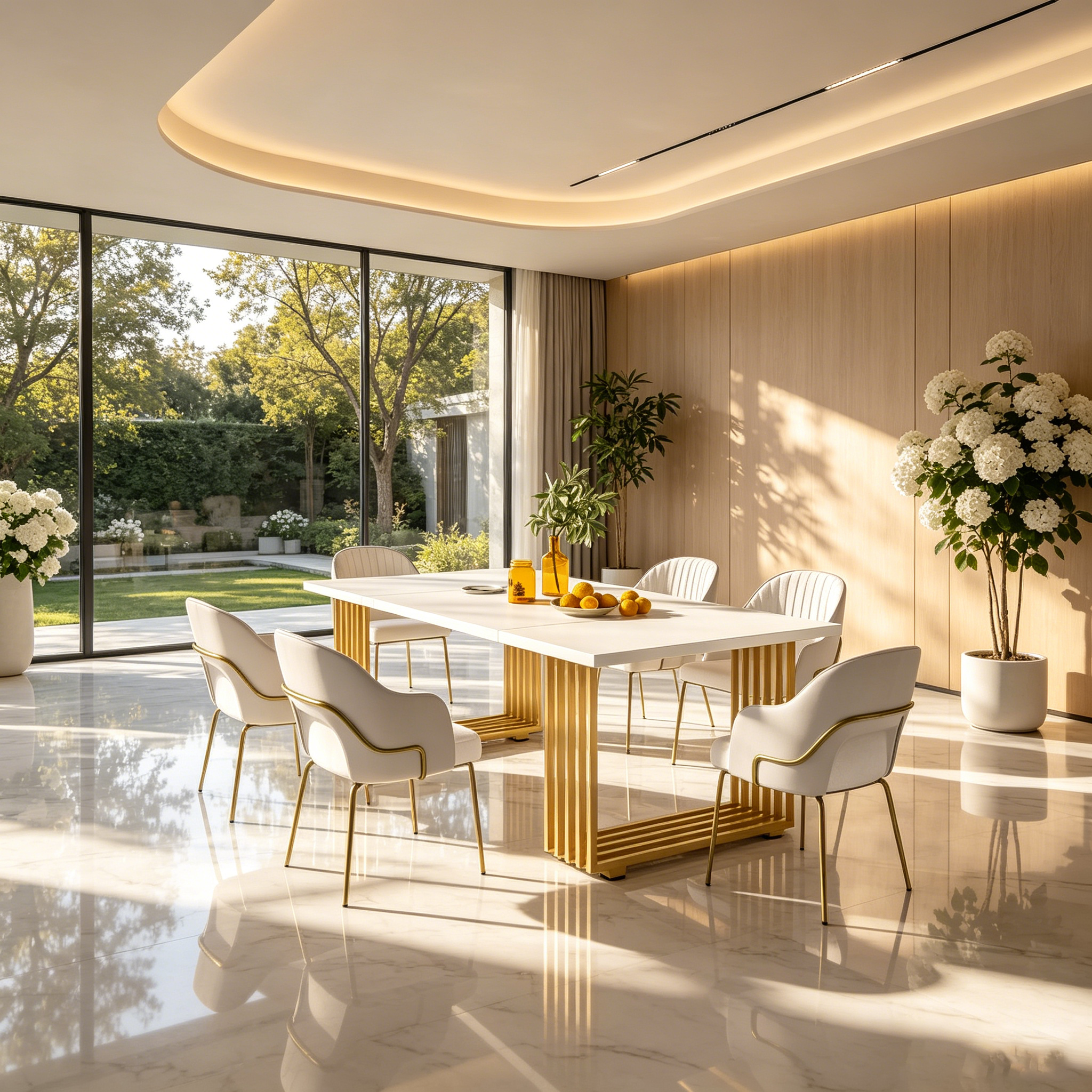 Table à manger moderne pour 6-8 personnes