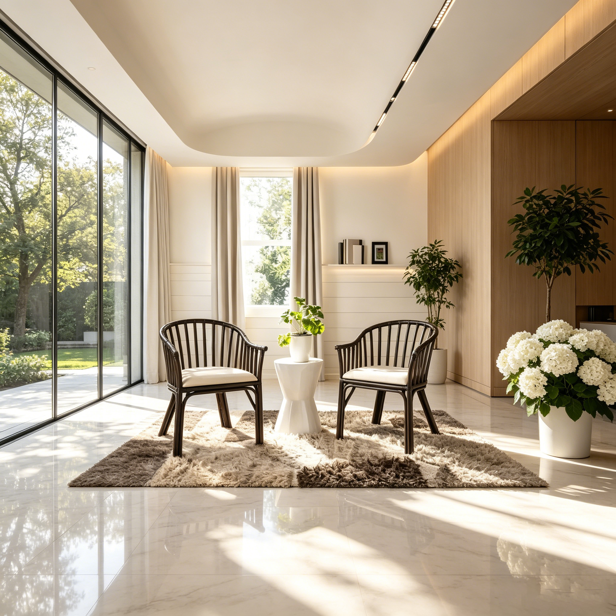 Fauteuil marron foncé/blanc