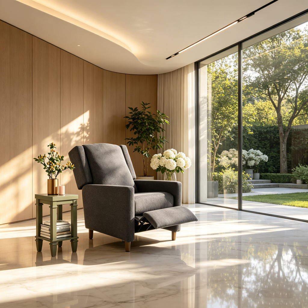 Fauteuil inclinable à dossier basculant tissé