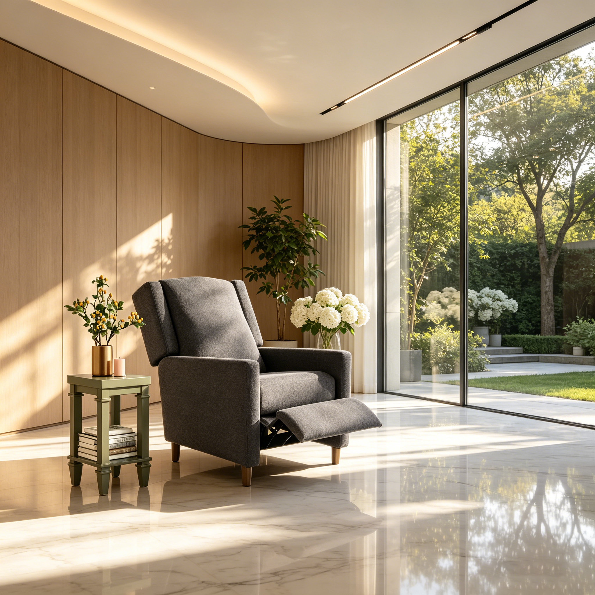 Fauteuil inclinable à dossier basculant tissé