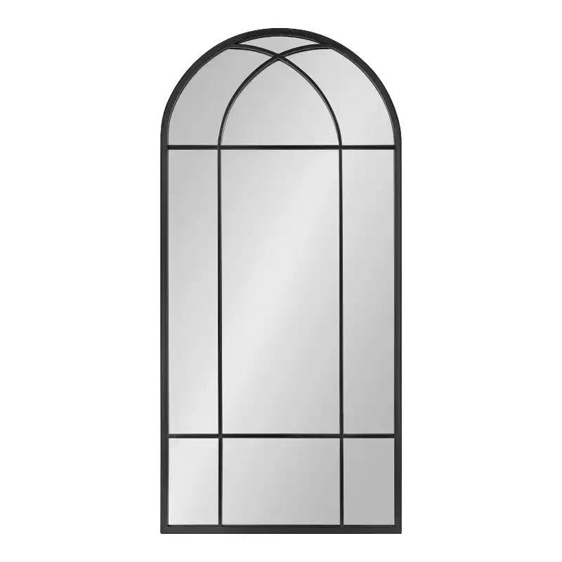 Miroir de fenêtre en métal cintré noir