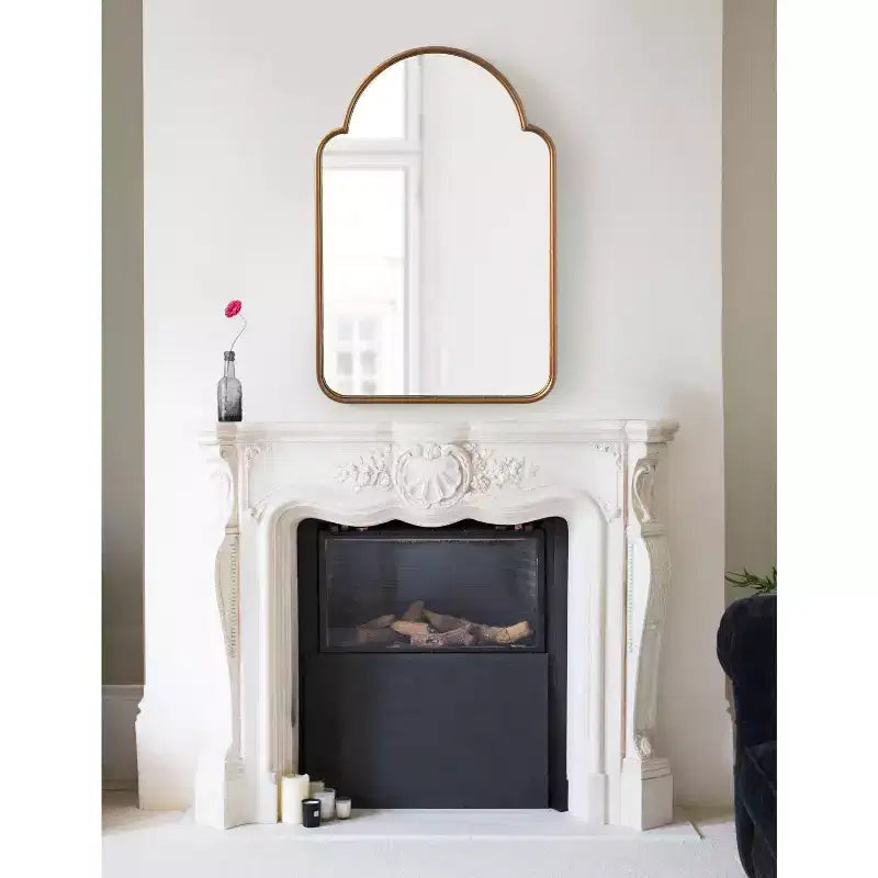 Miroir arche en métal doré