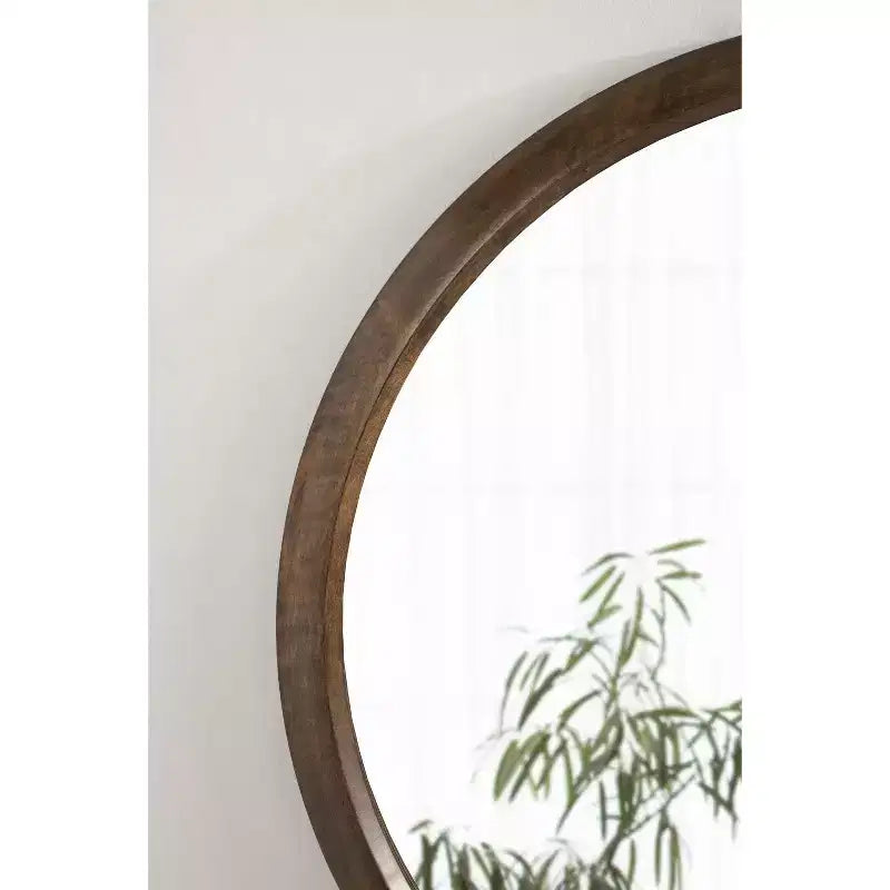 Miroir mural en bois courbé Noyer Brun