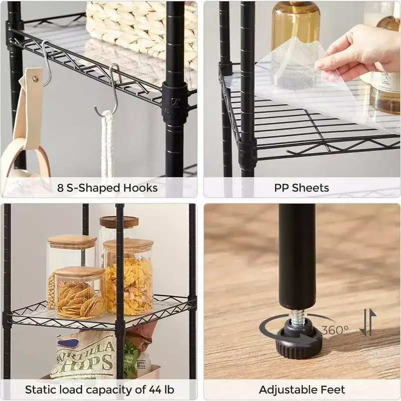 Étagère métallique à 5 niveaux pour cuisine