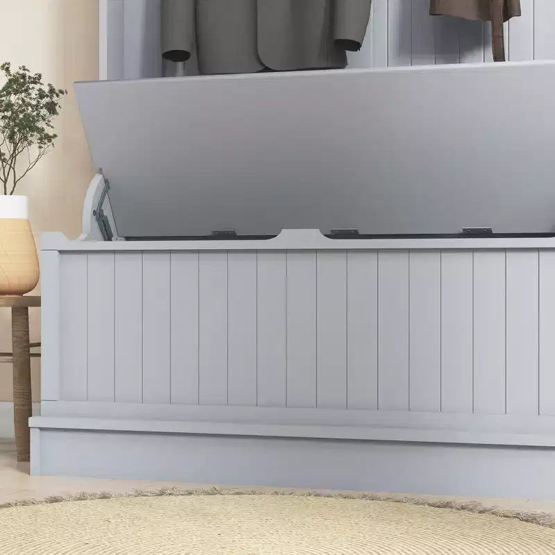 Banc de rangement et portemanteau 3-en-1 avec patère