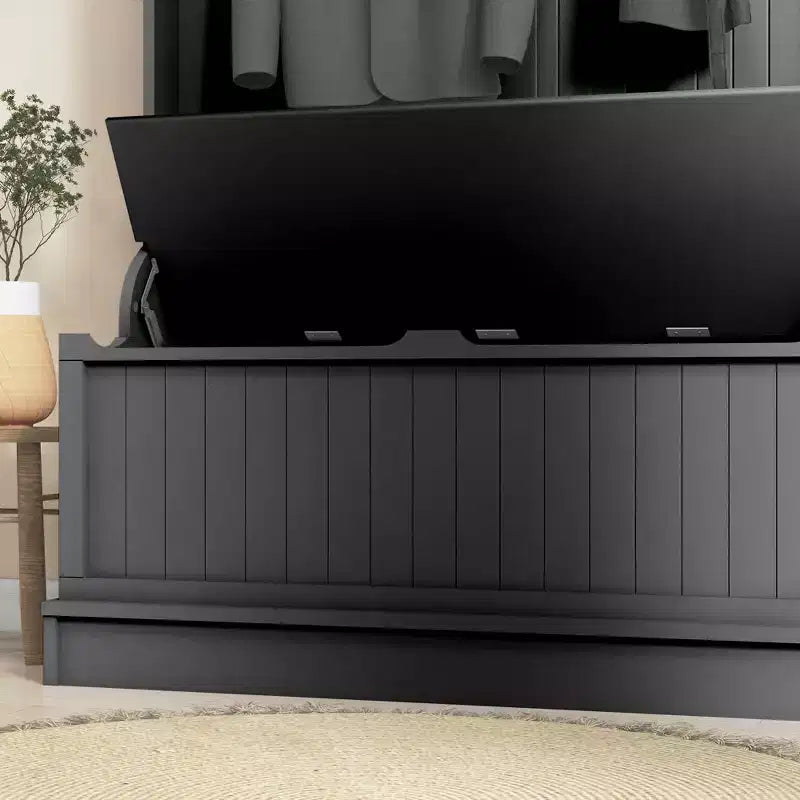 Banc de rangement et portemanteau 3-en-1 avec patère