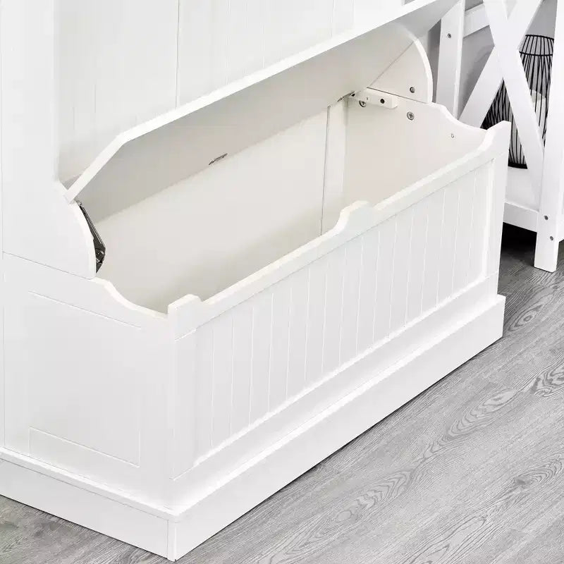 Banc de rangement et portemanteau 3-en-1 avec patère