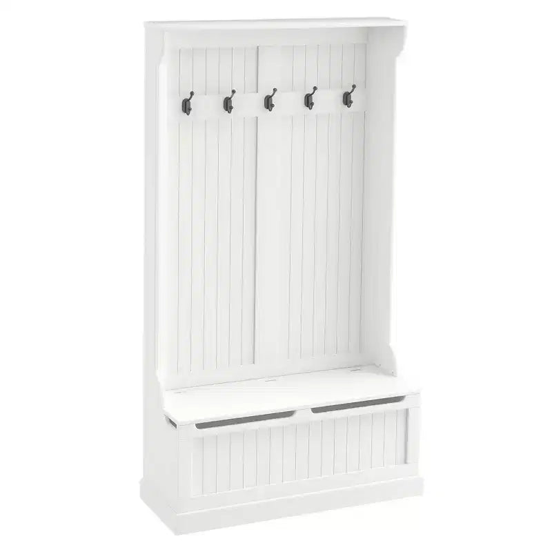 Banc de rangement et portemanteau 3-en-1 avec patère