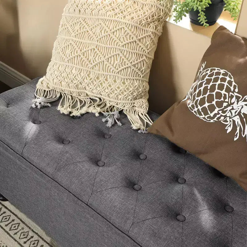Banc Ottoman de Rangement Long, Tabouret de Bout de Lit avec Rangement, Capacité de Charge Solide