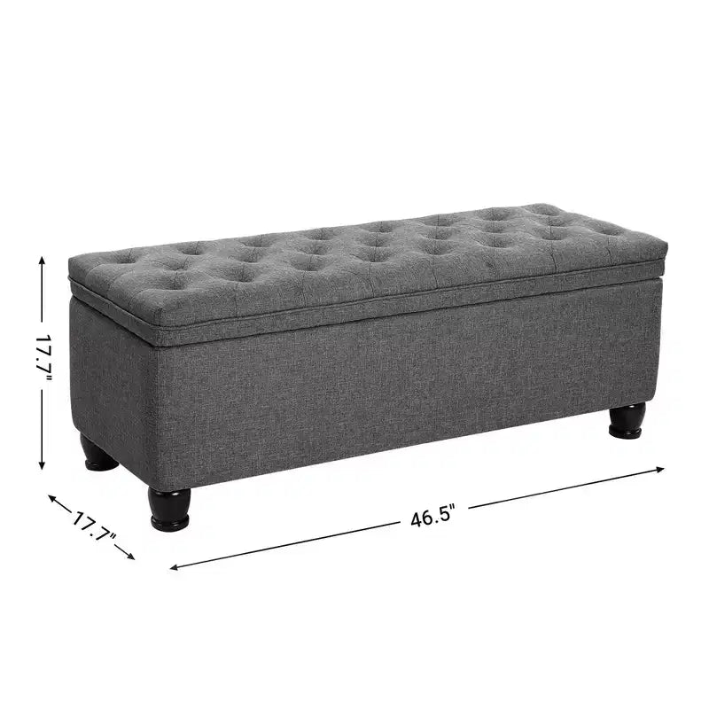 Banc Ottoman de Rangement Long, Tabouret de Bout de Lit avec Rangement, Capacité de Charge Solide