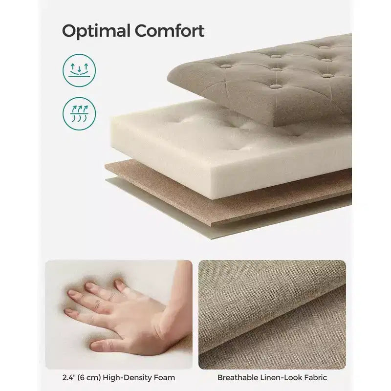 Banc Ottoman de Rangement Long, Tabouret de Bout de Lit avec Rangement, Capacité de Charge Solide