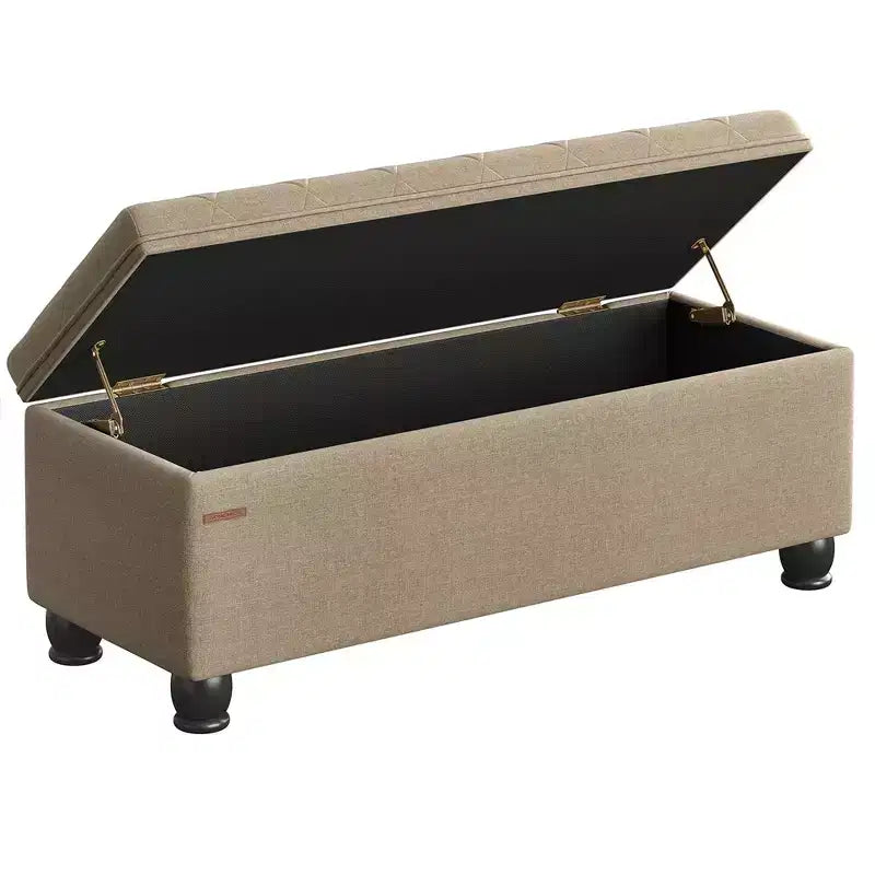 Banc Ottoman de Rangement Long, Tabouret de Bout de Lit avec Rangement, Capacité de Charge Solide