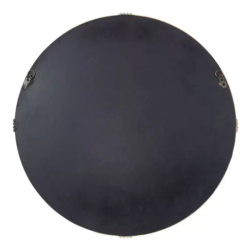Miroir rond encadré en bois naturel