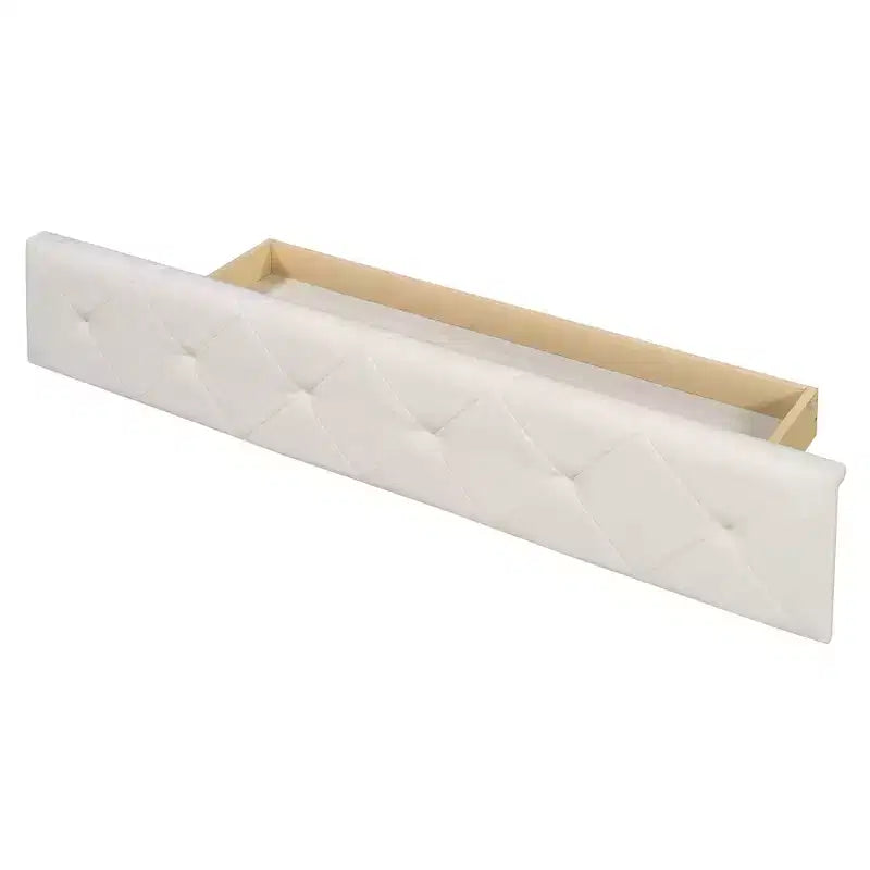 Lit plateforme de rangement capitonné avec tête de lit à oreilles