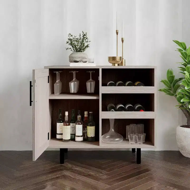 Meuble Bar et Buffet Classique avec Meuble Bas à Porte Unique Style Shaker