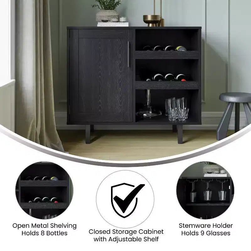 Meuble Bar et Buffet Classique avec Meuble Bas à Porte Unique Style Shaker