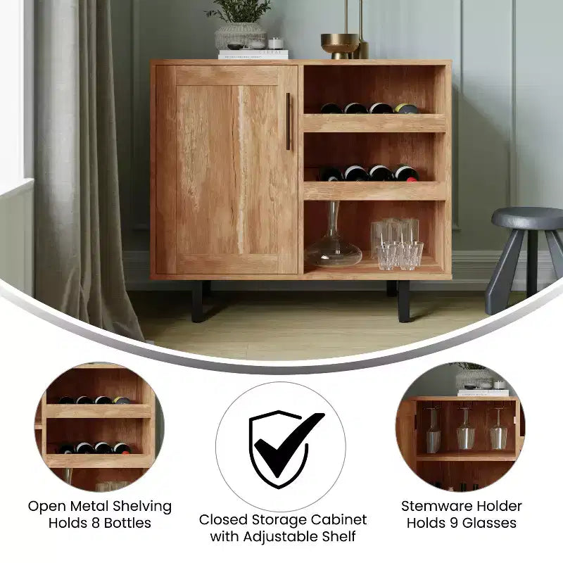 Meuble Bar et Buffet Classique avec Meuble Bas à Porte Unique Style Shaker