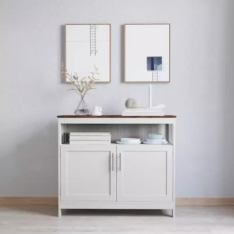 Buffet et vaisselier avec armoire de rangement et étagère supérieure