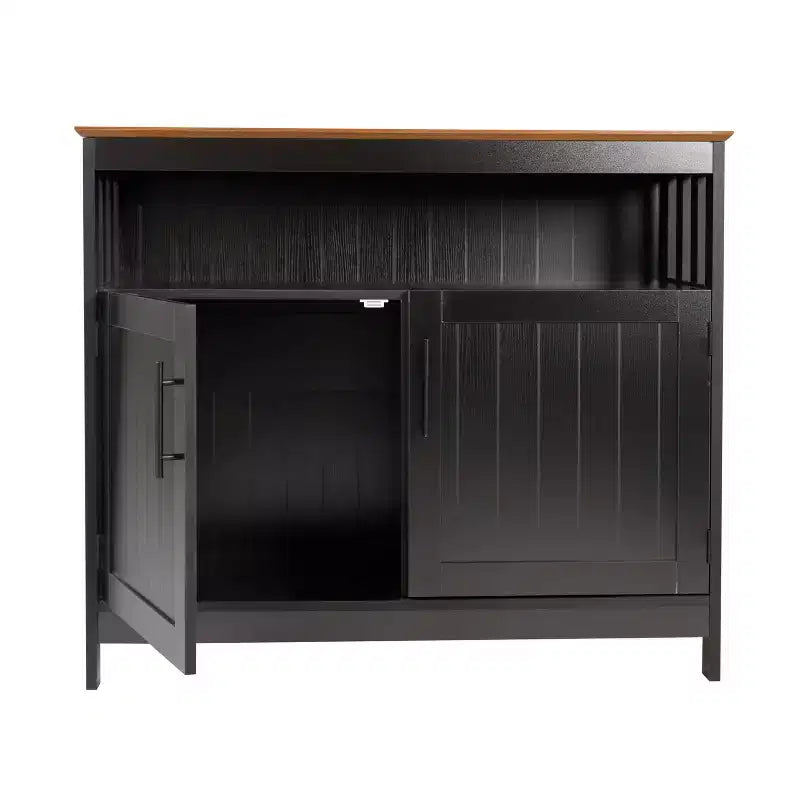 Buffet et vaisselier avec armoire de rangement et étagère supérieure