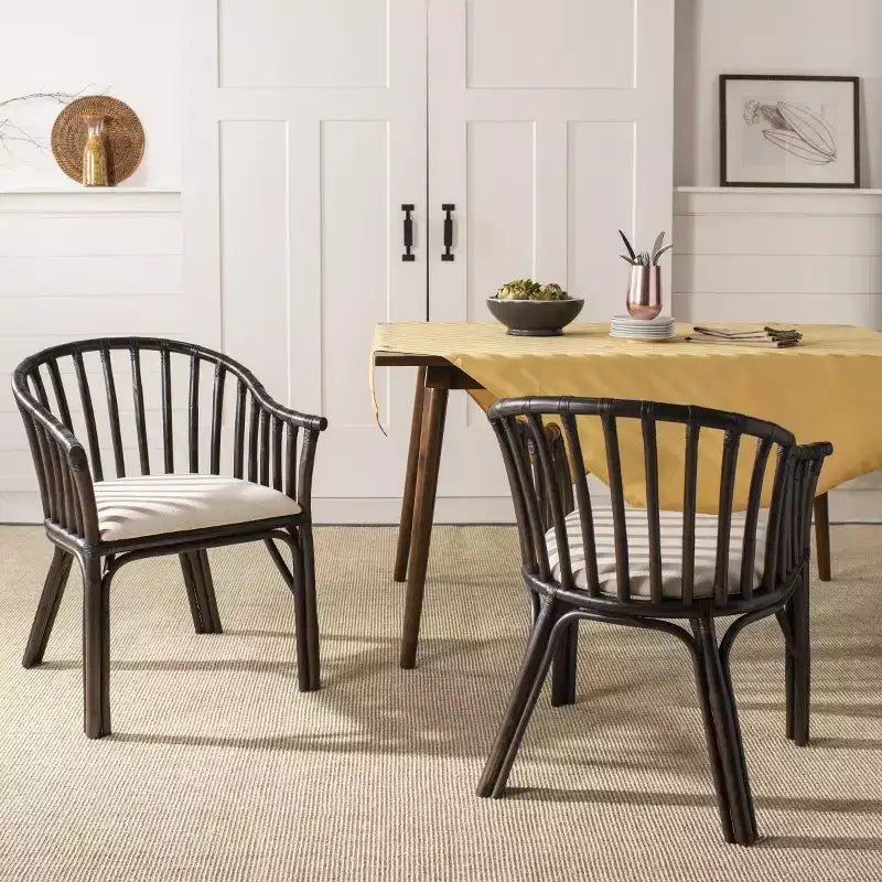 Fauteuil marron foncé/blanc