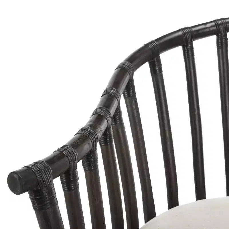 Fauteuil marron foncé/blanc
