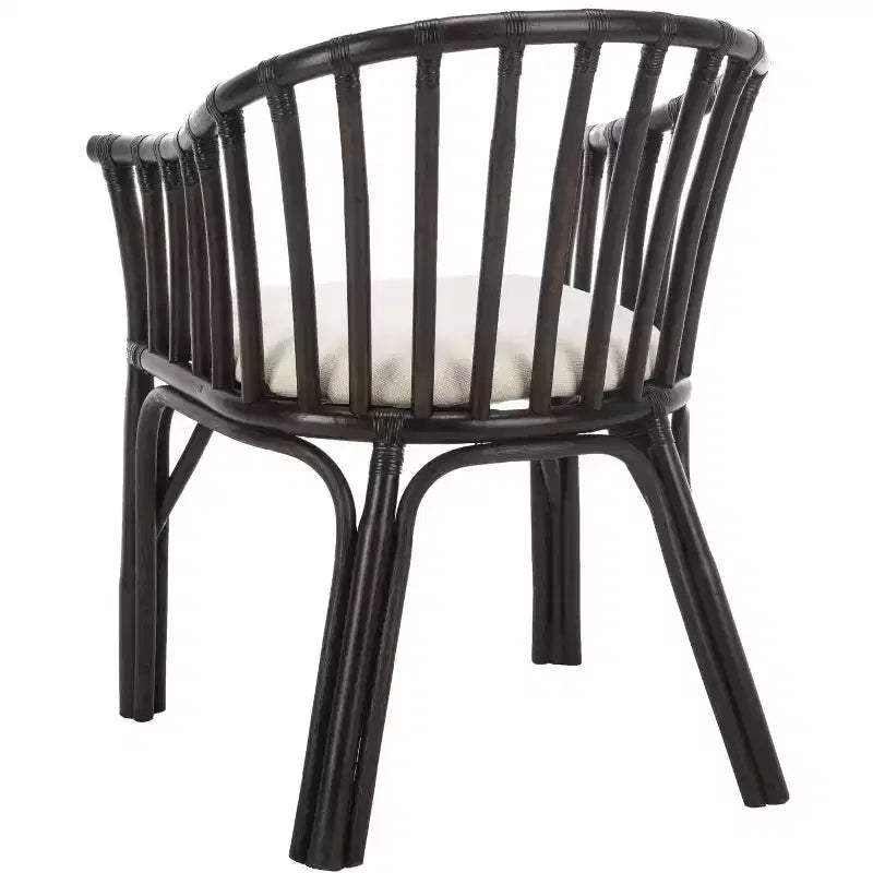 Fauteuil marron foncé/blanc