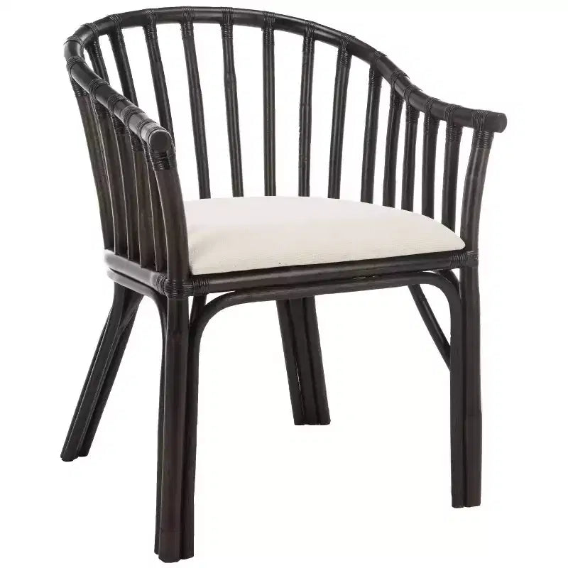 Fauteuil marron foncé/blanc