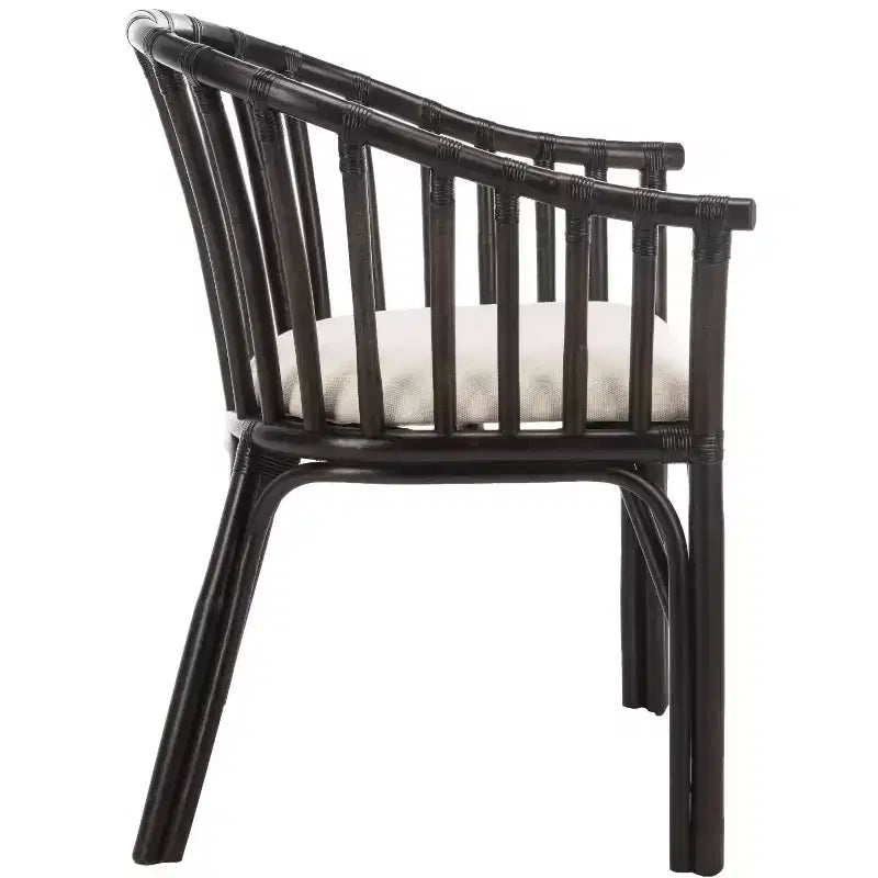Fauteuil marron foncé/blanc