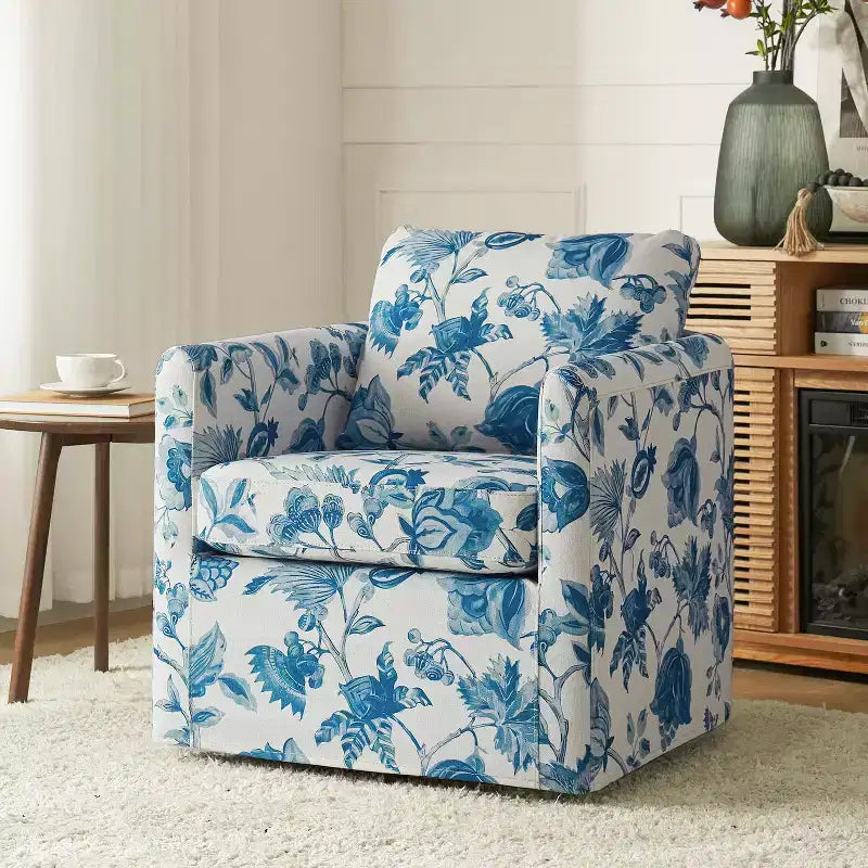 Fauteuil pivotant déhoussable et rembourré de style moderne