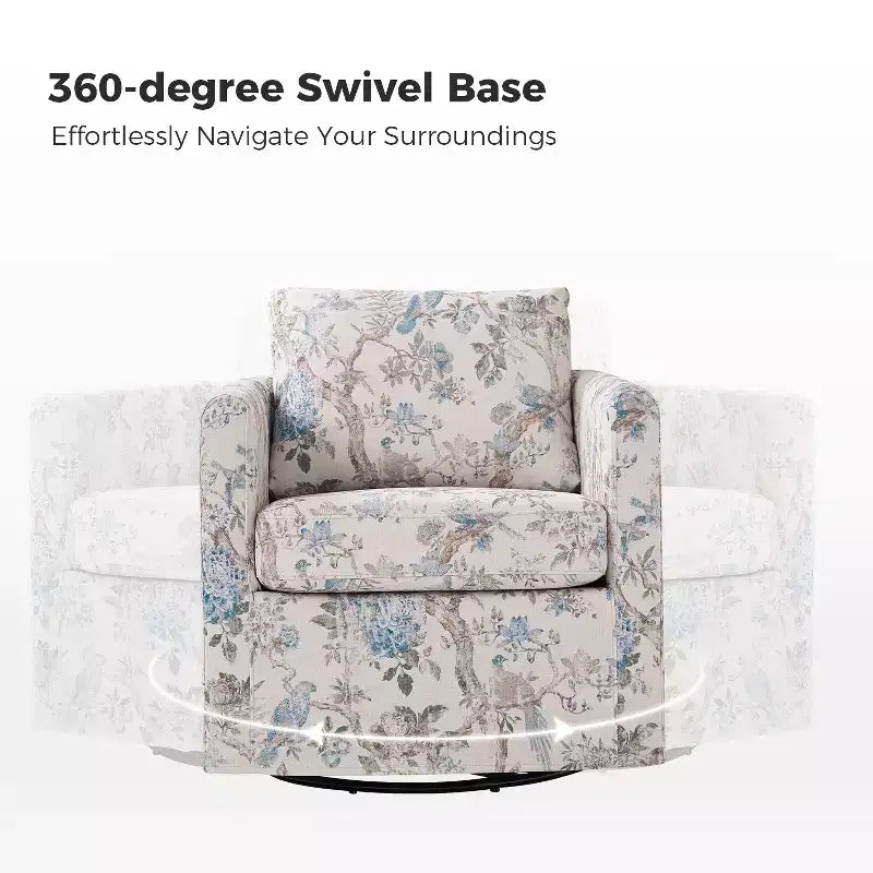 Fauteuil pivotant déhoussable et rembourré de style moderne