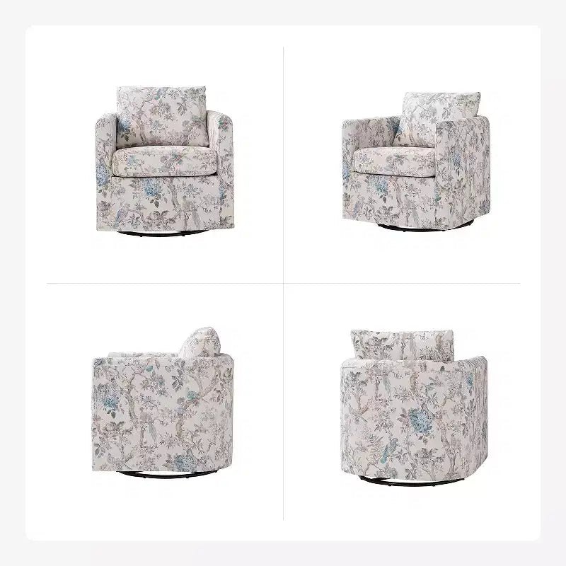 Fauteuil pivotant déhoussable et rembourré de style moderne