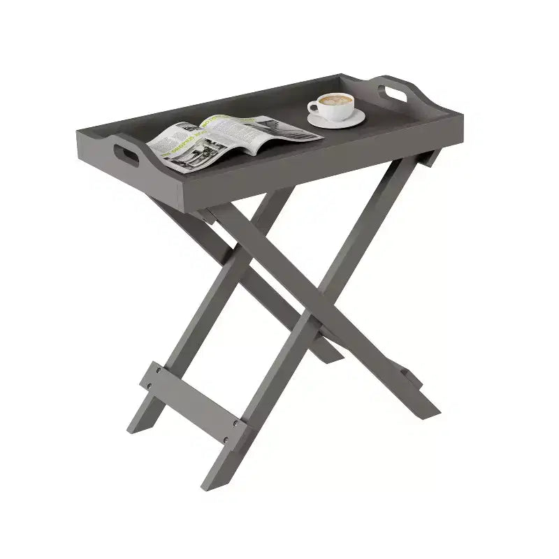 Table d'appoint pliante - Table de chevet contemporaine portable en bois