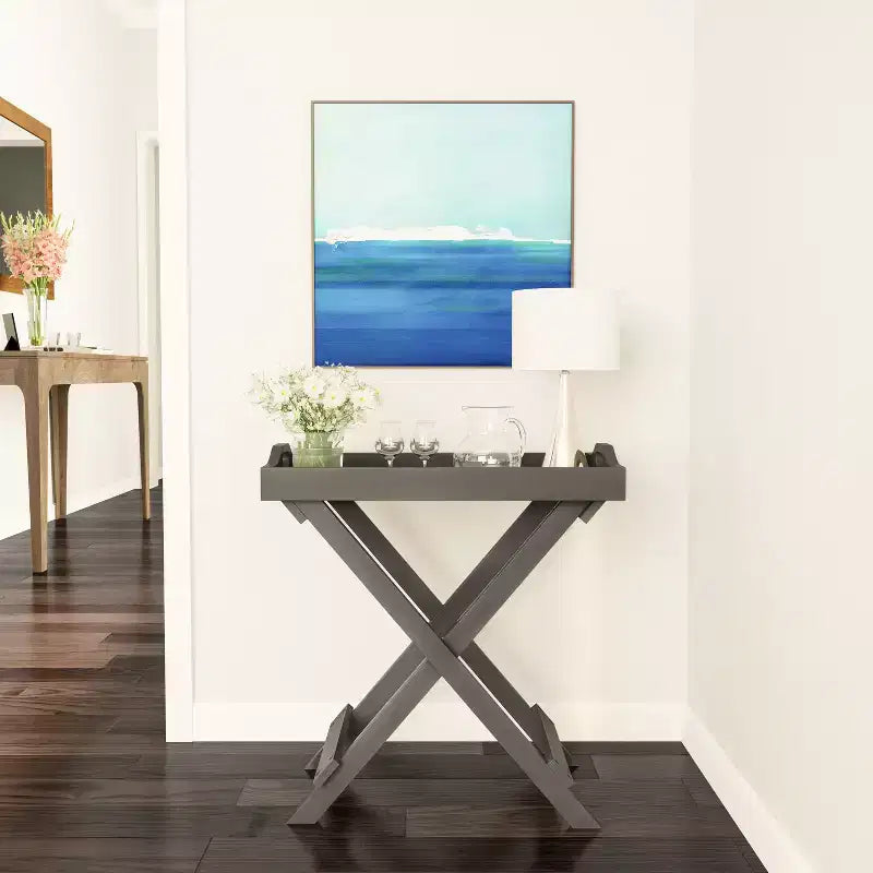 Table d'appoint pliante - Table de chevet contemporaine portable en bois